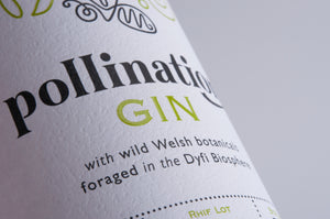 Pollination Gin label close up